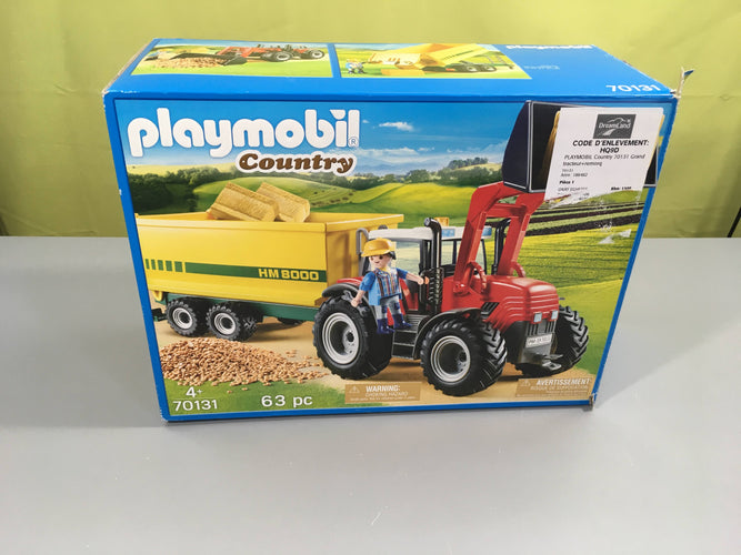 Playmobil Countr.y 70131 Grand Tracteur avec remorque + 4a complet, moins cher chez Petit Kiwi