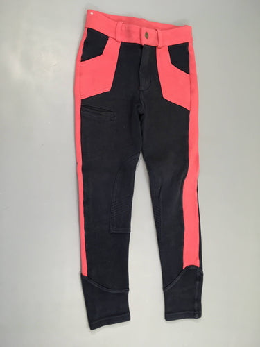 Pantalon équitation bleu marine/rose vif, bouloché, moins cher chez Petit Kiwi
