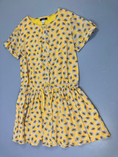 Robe m.c jaune éventailles boutonnée avant, moins cher chez Petit Kiwi