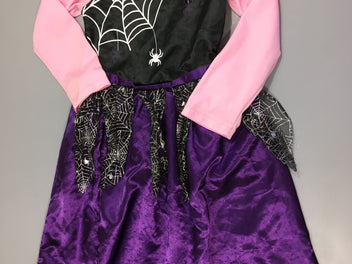 Déguisement de sorcière noir/mauve toile d'araignée