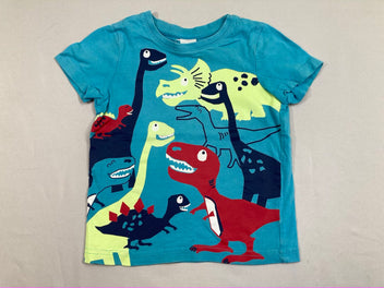 T-shirt m.c bleu dinosaures