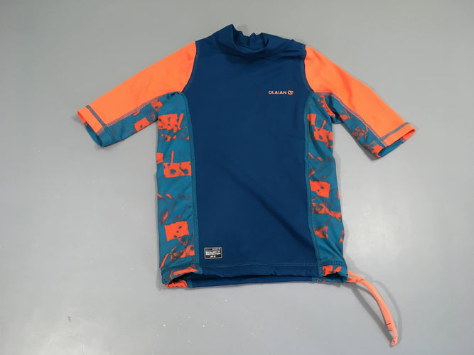 T-shirt m.l anti-Uv bleu orange Olaian, moins cher chez Petit Kiwi