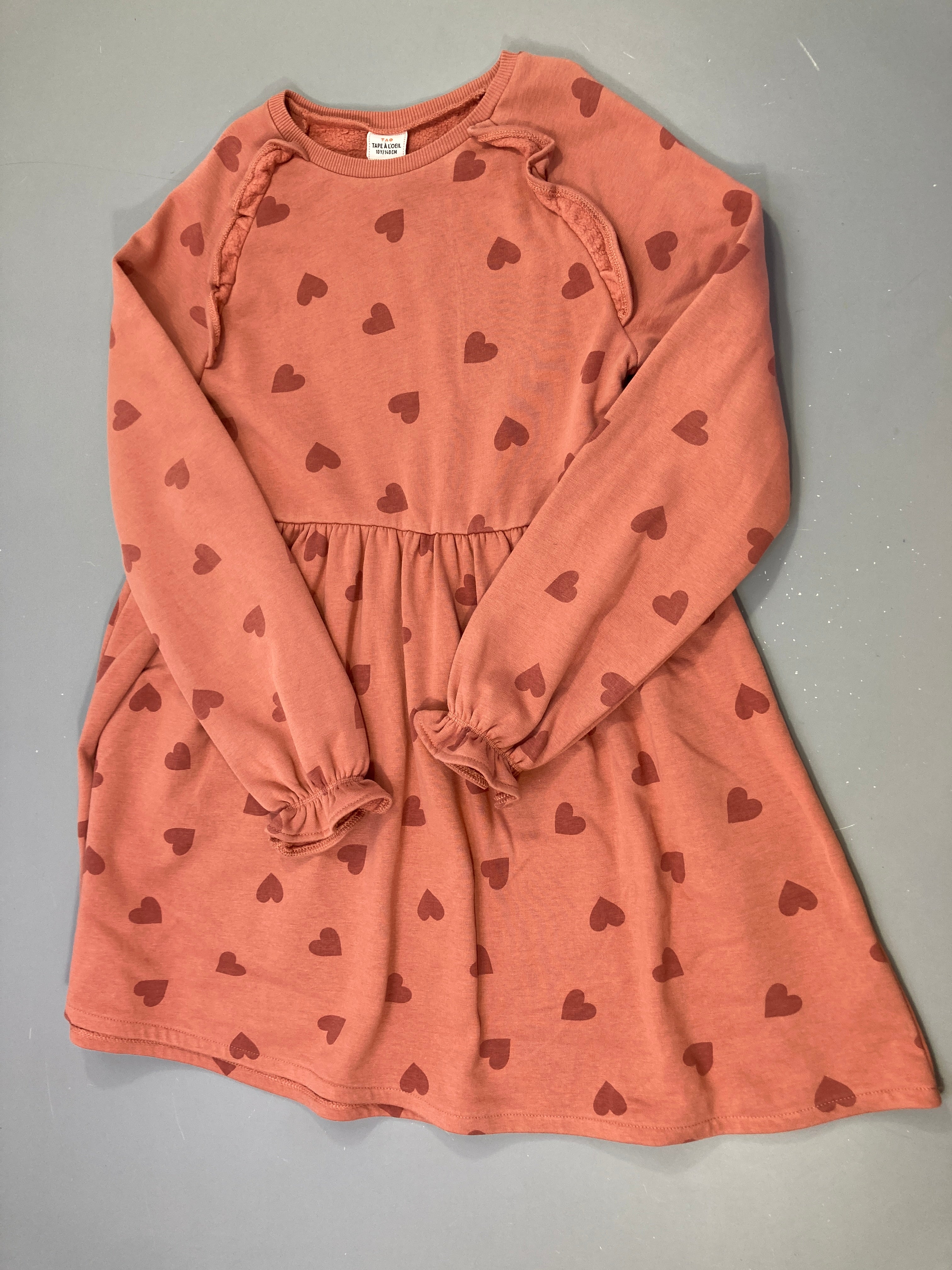 Robe m.l molleton brun-clair coeurs
