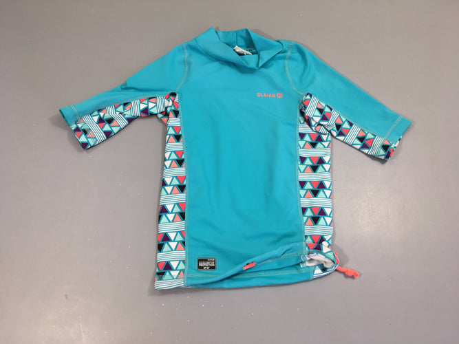 T-shirt m.l anti-Uv turquoise Olaian, moins cher chez Petit Kiwi