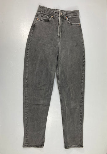Jeans gris foncé Mom zippé bas 34, moins cher chez Petit Kiwi