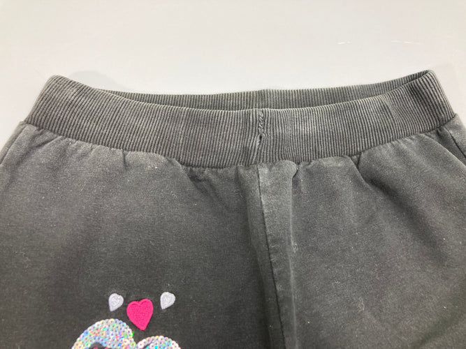 Sweat zippé à capuche noir Hello Kitty Sequins + Pantacourt (avant recousu), décoloré, moins cher chez Petit Kiwi