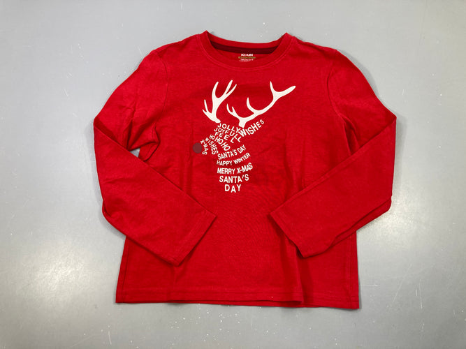 T-shirt m.l rouge Joyeux Noël, moins cher chez Petit Kiwi