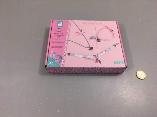 3 bijoux rubans à fleurs à créer, les ateliers bijoux, +6a - complet, moins cher chez Petit Kiwi