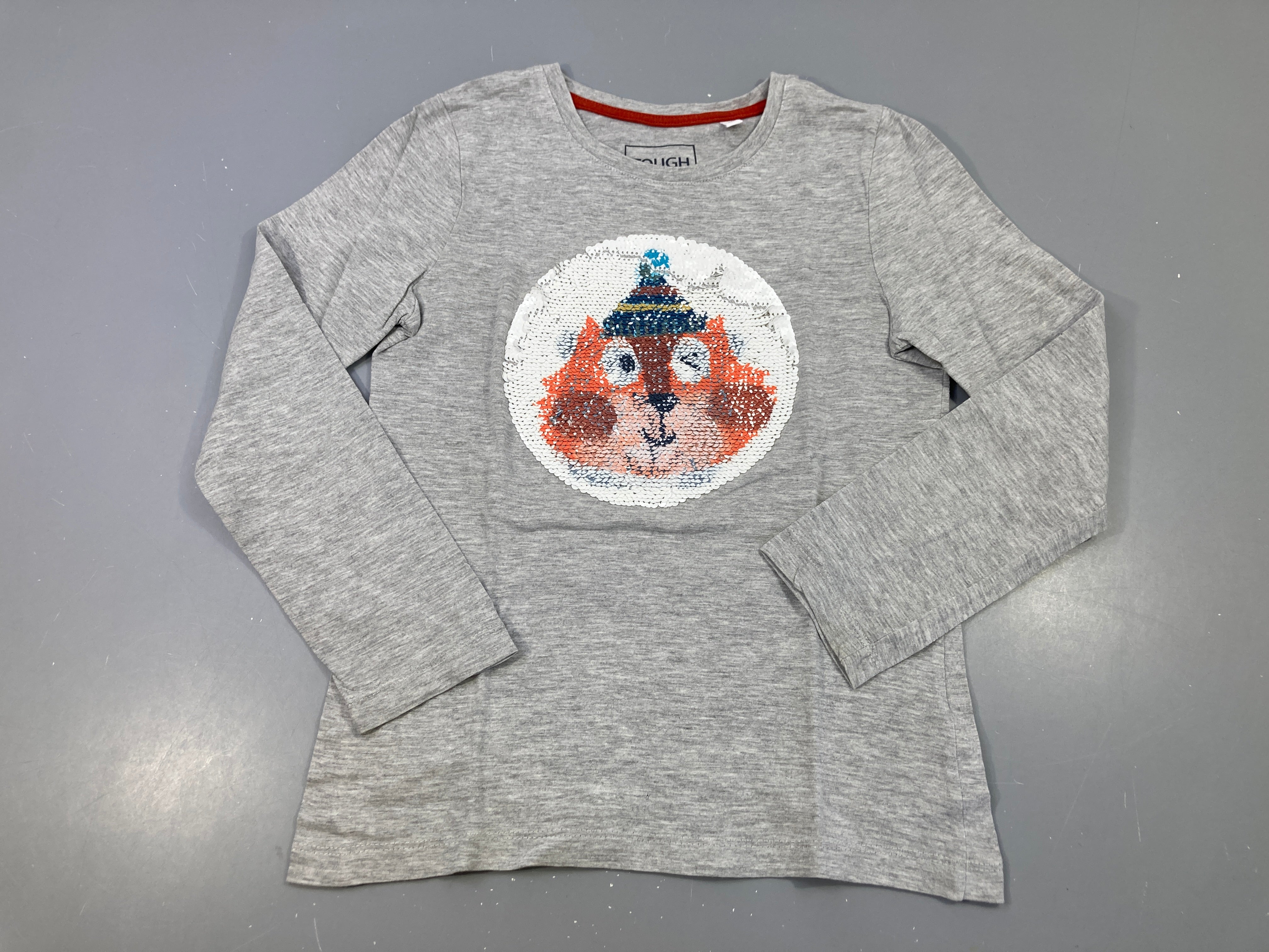 T-shirt m.l gris chiné renard sequins