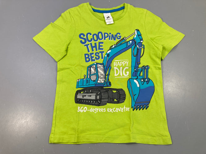 T-shirt m.c vert Engins chantier, moins cher chez Petit Kiwi