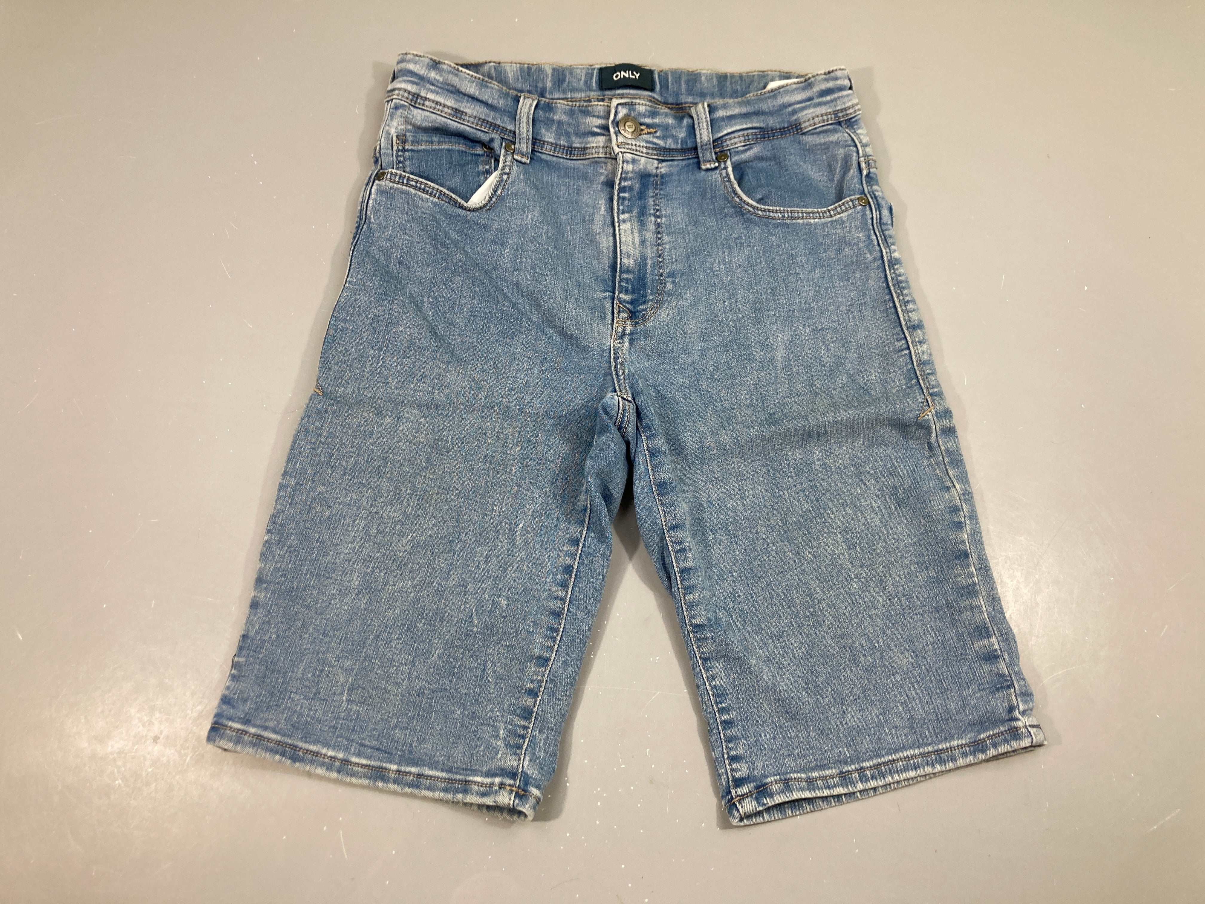 Bermuda jean elastane clair