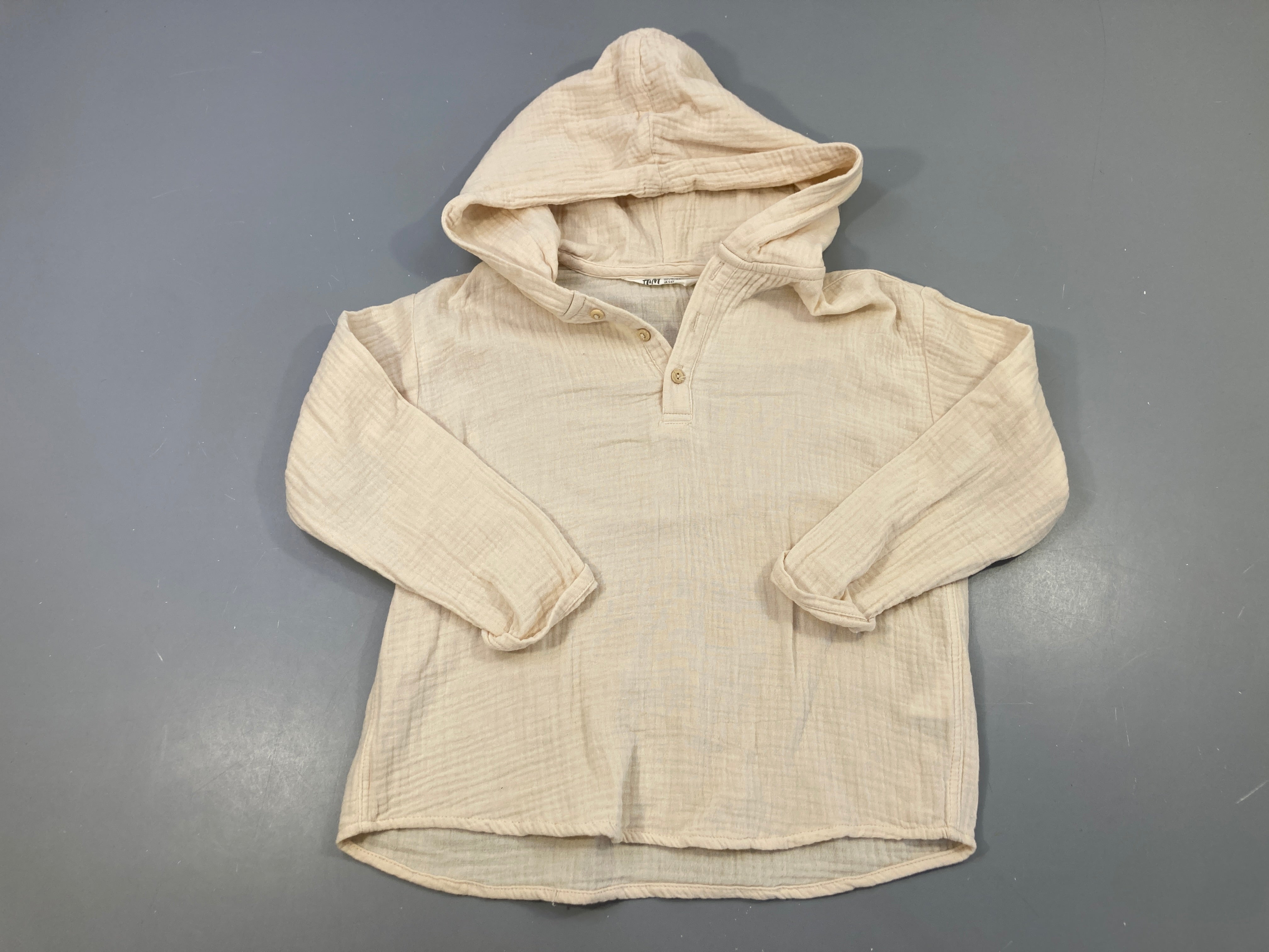 Chemise tetra beige à capuche