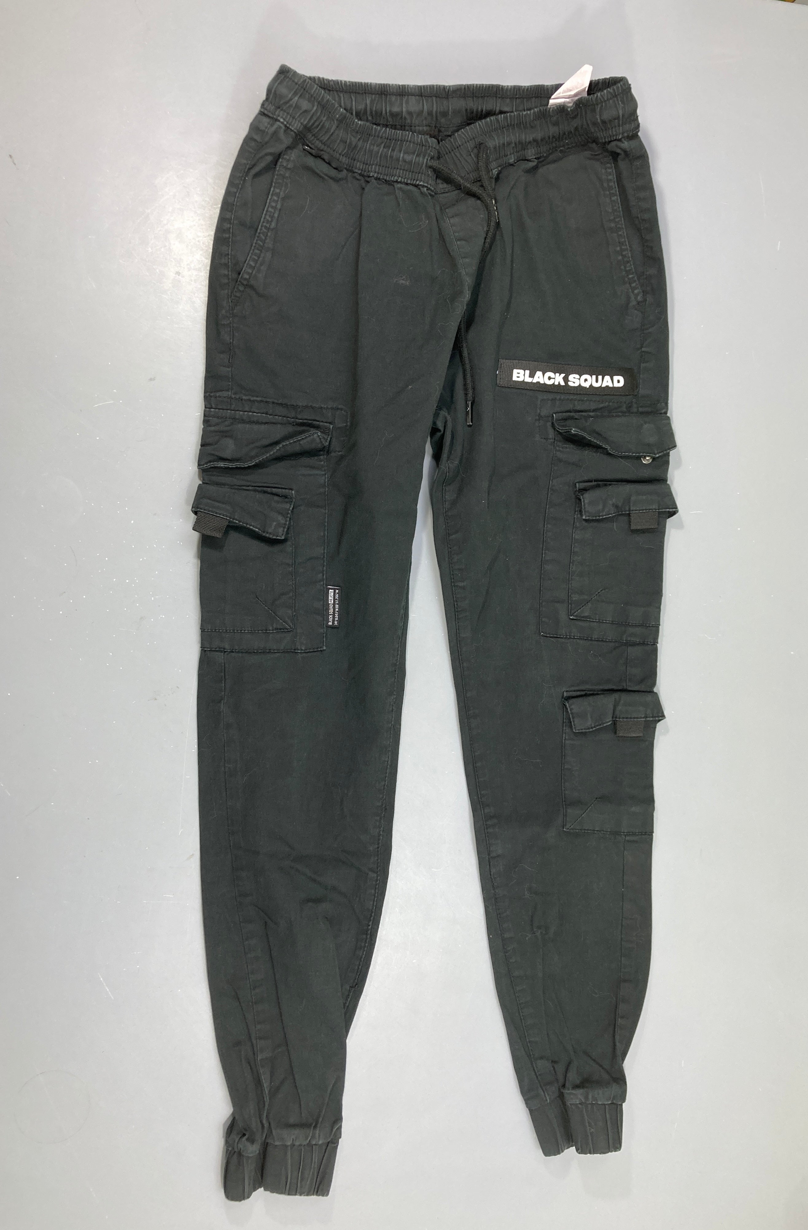 Pantalon noir cargo taille et chevilles élastiquesBlack Squad