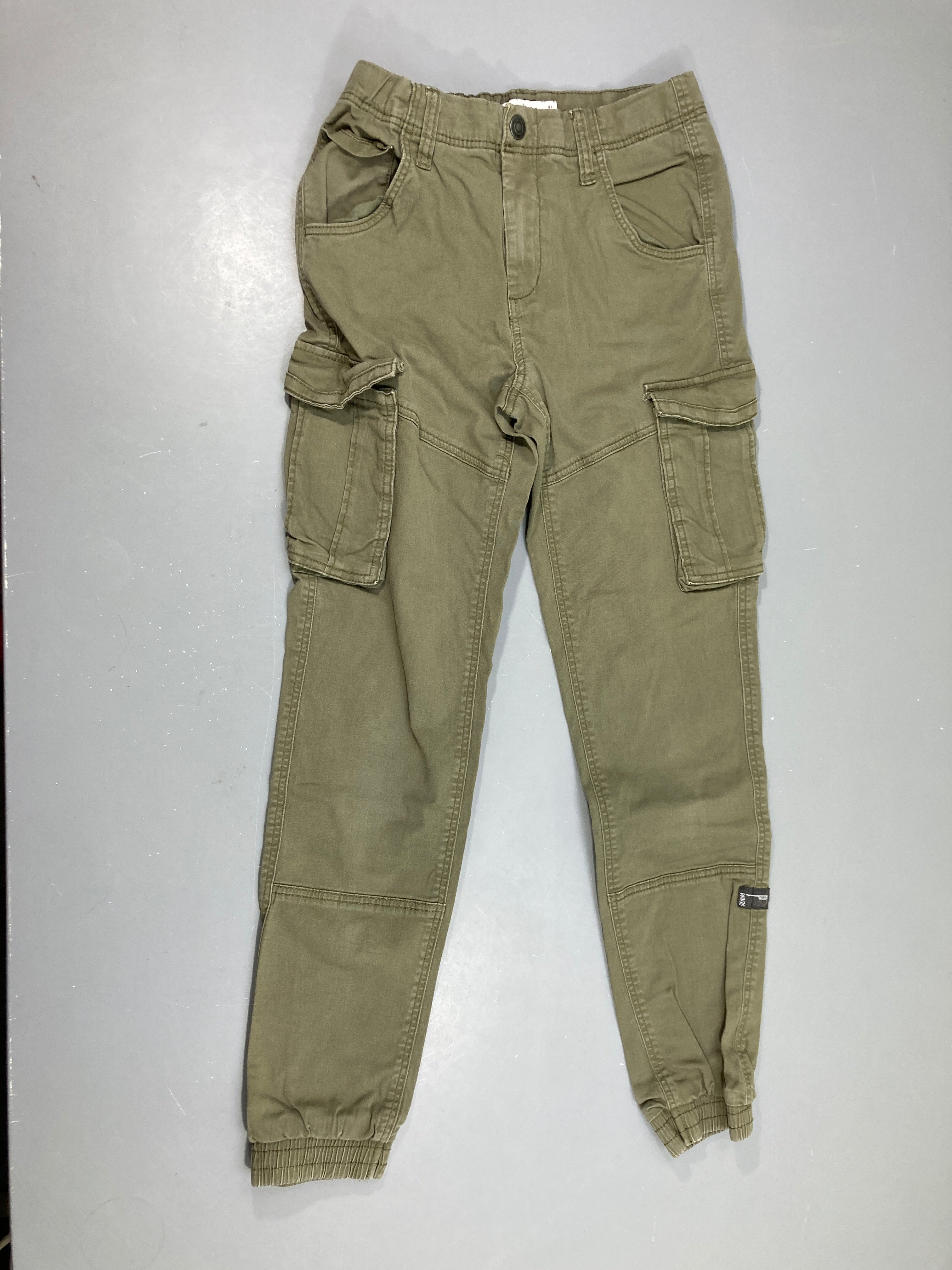 Pantalon cargo kaki taille et chevilles élastiques