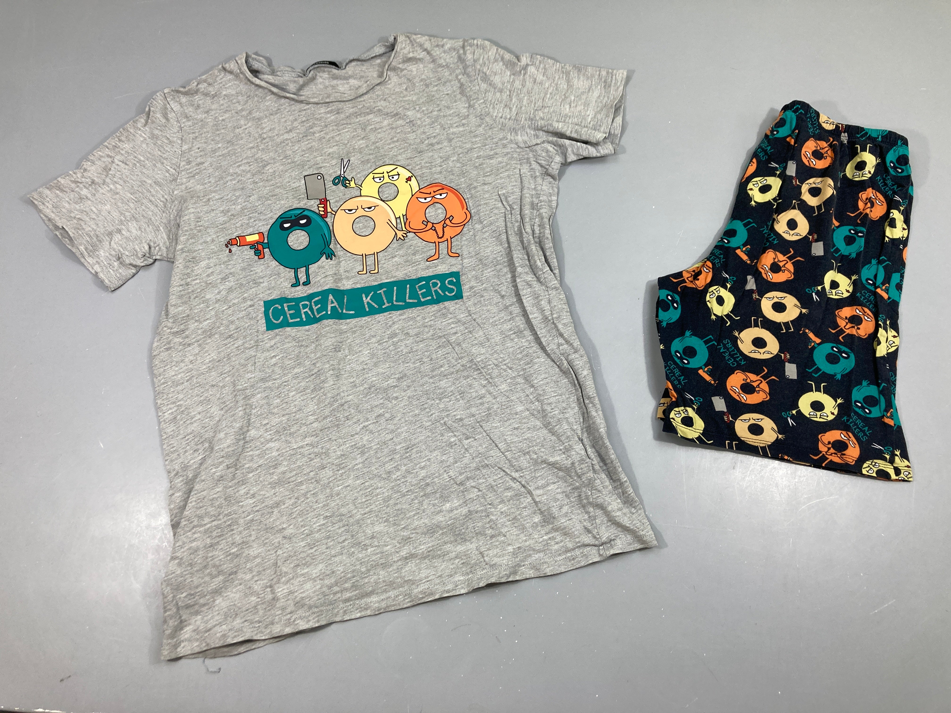 Pyjashort 2pcs jersey gris chiné Ceral killers