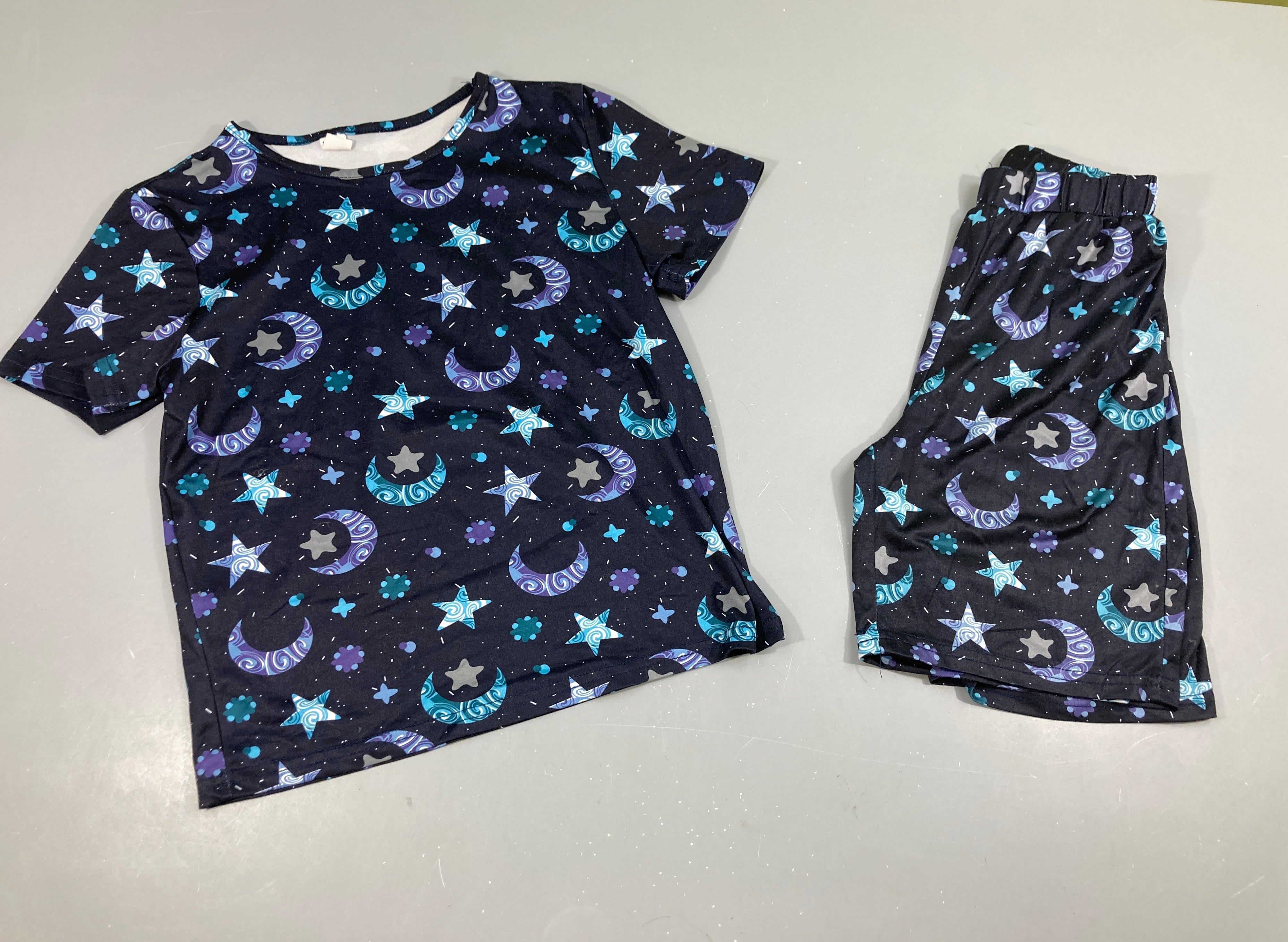 Pyjashort 2pcs jersey bleu marine espace