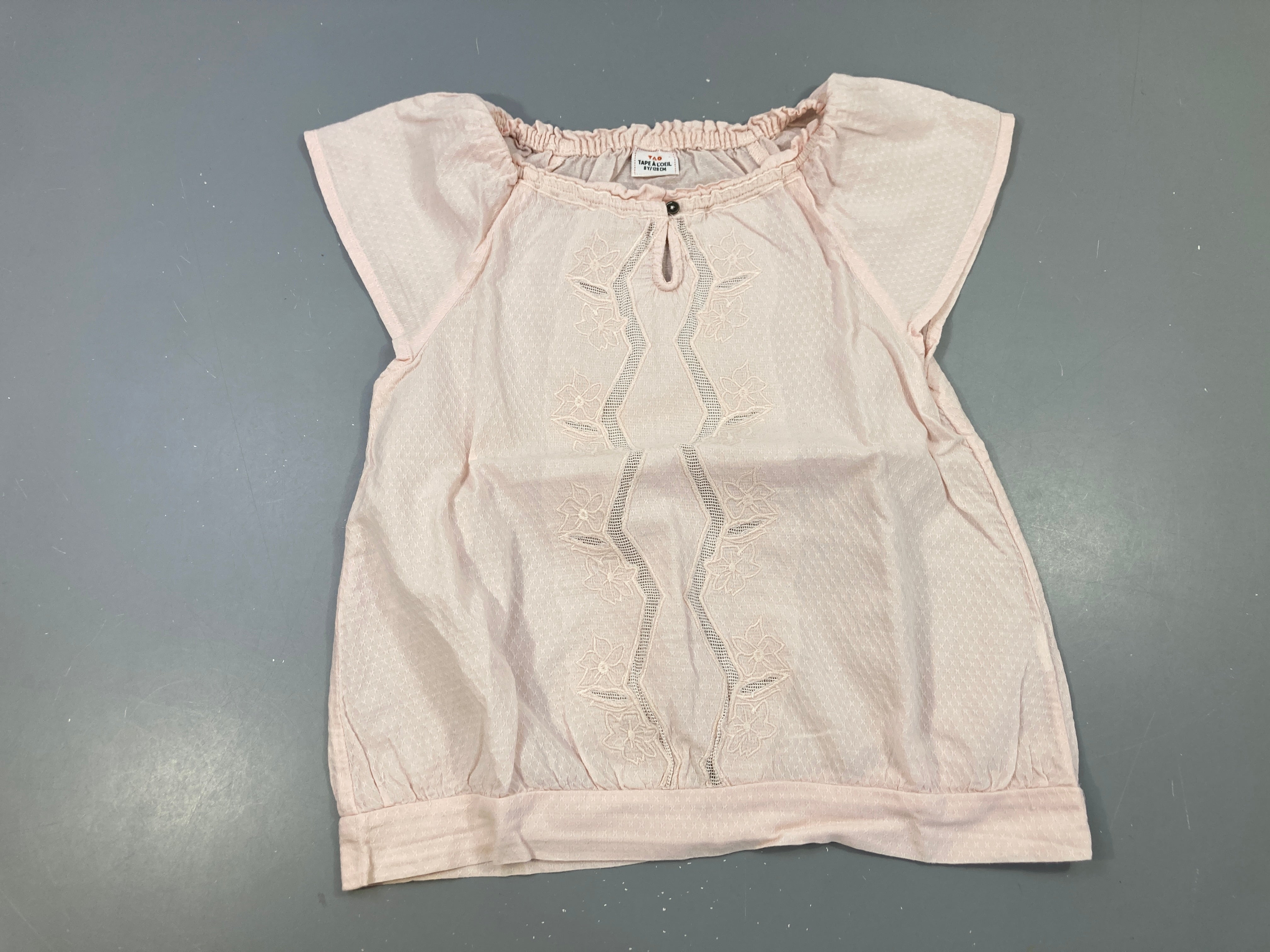 Blouse texturée rose clair