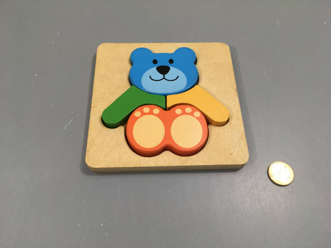 Planche puzzle bois ours, moins cher chez Petit Kiwi