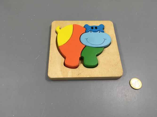 Planche puzzle bois hippo, moins cher chez Petit Kiwi