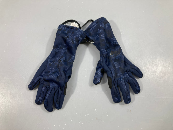 Gants bleu tactiles de randonnées SH500 stretch, moins cher chez Petit Kiwi