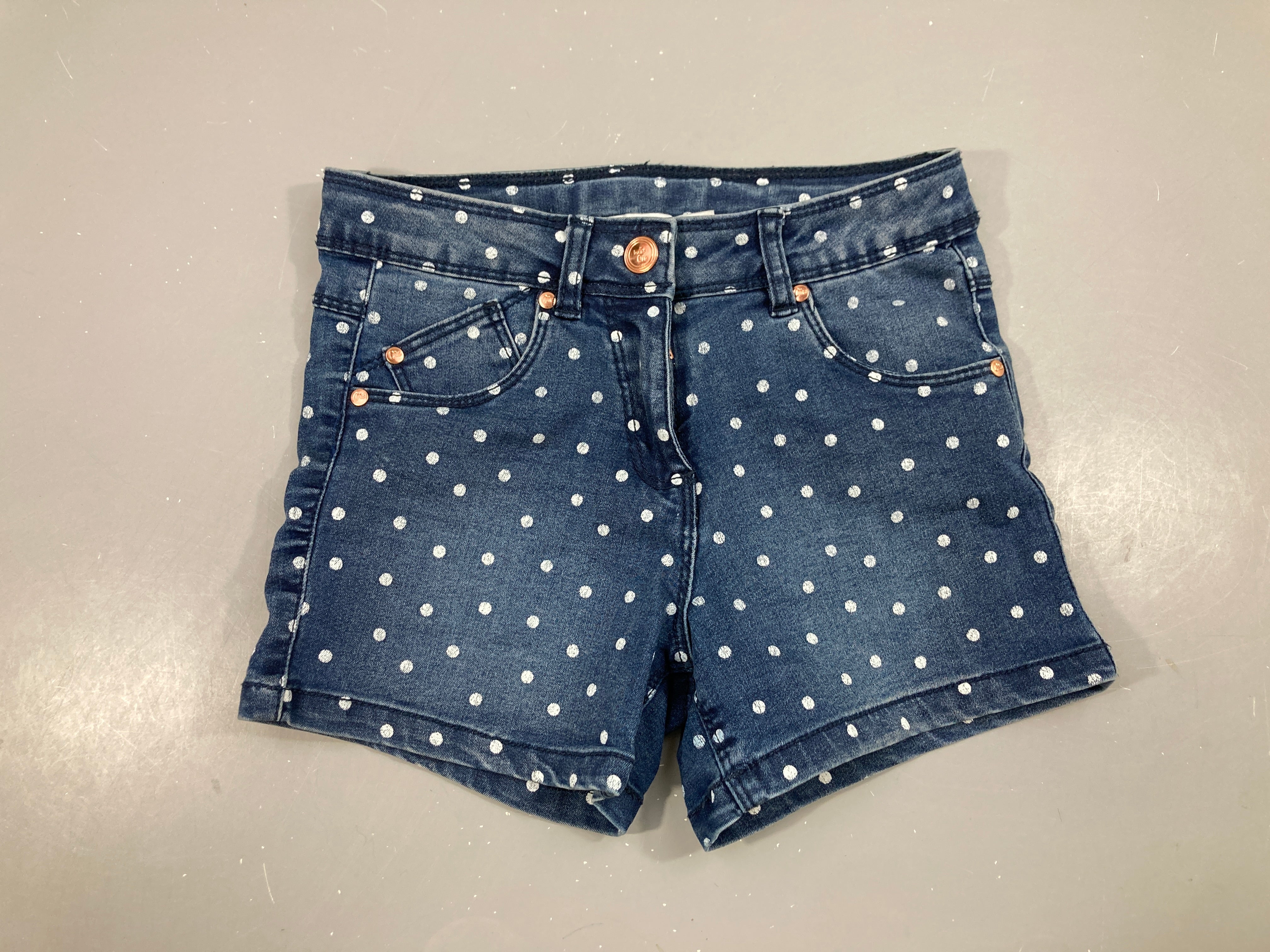 Short denim pois blanc