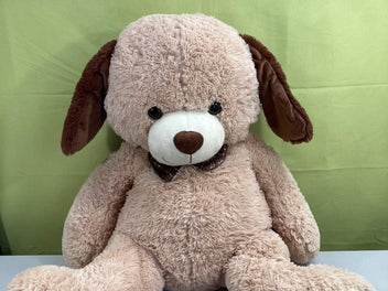 Grande peluche chien beige/brun, enivron 80cm