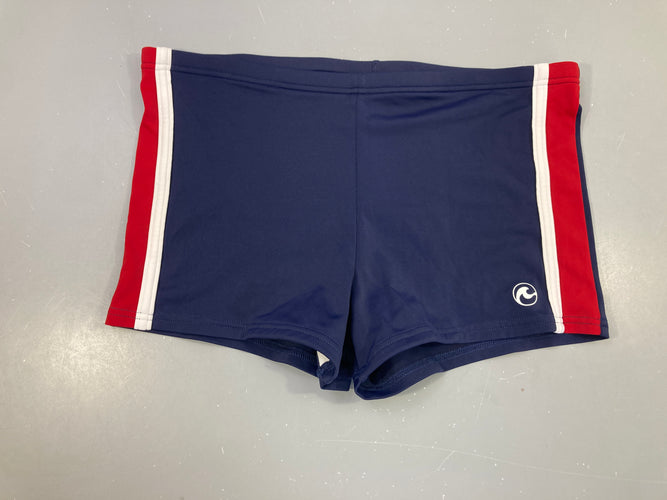 Maillot boxer bleu bandes latérales rouge-blanc, moins cher chez Petit Kiwi
