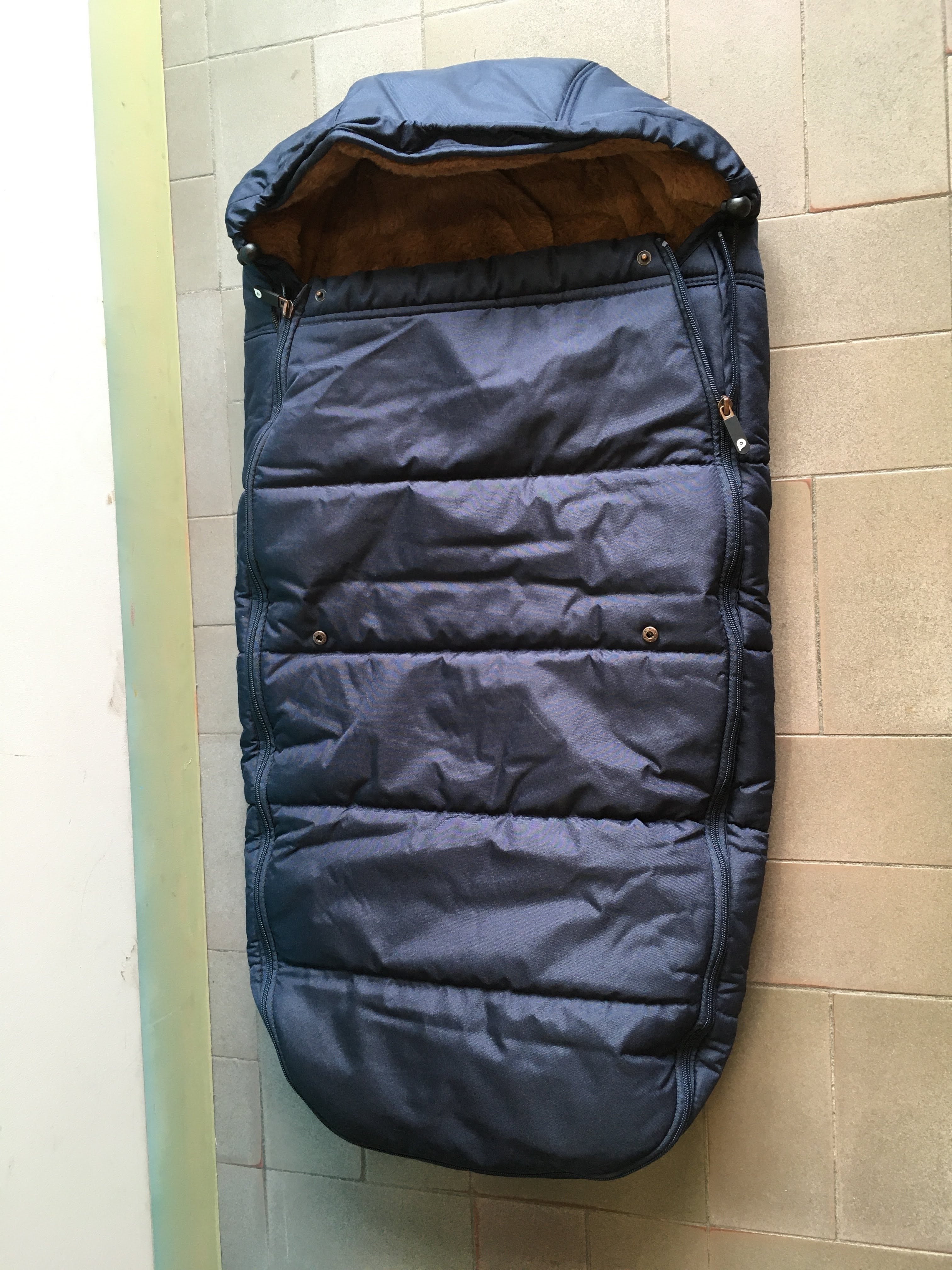 Chancelière pour poussette en fausse fourrure Ocho - Bleu marine , Prémaman (60€ NEUF)