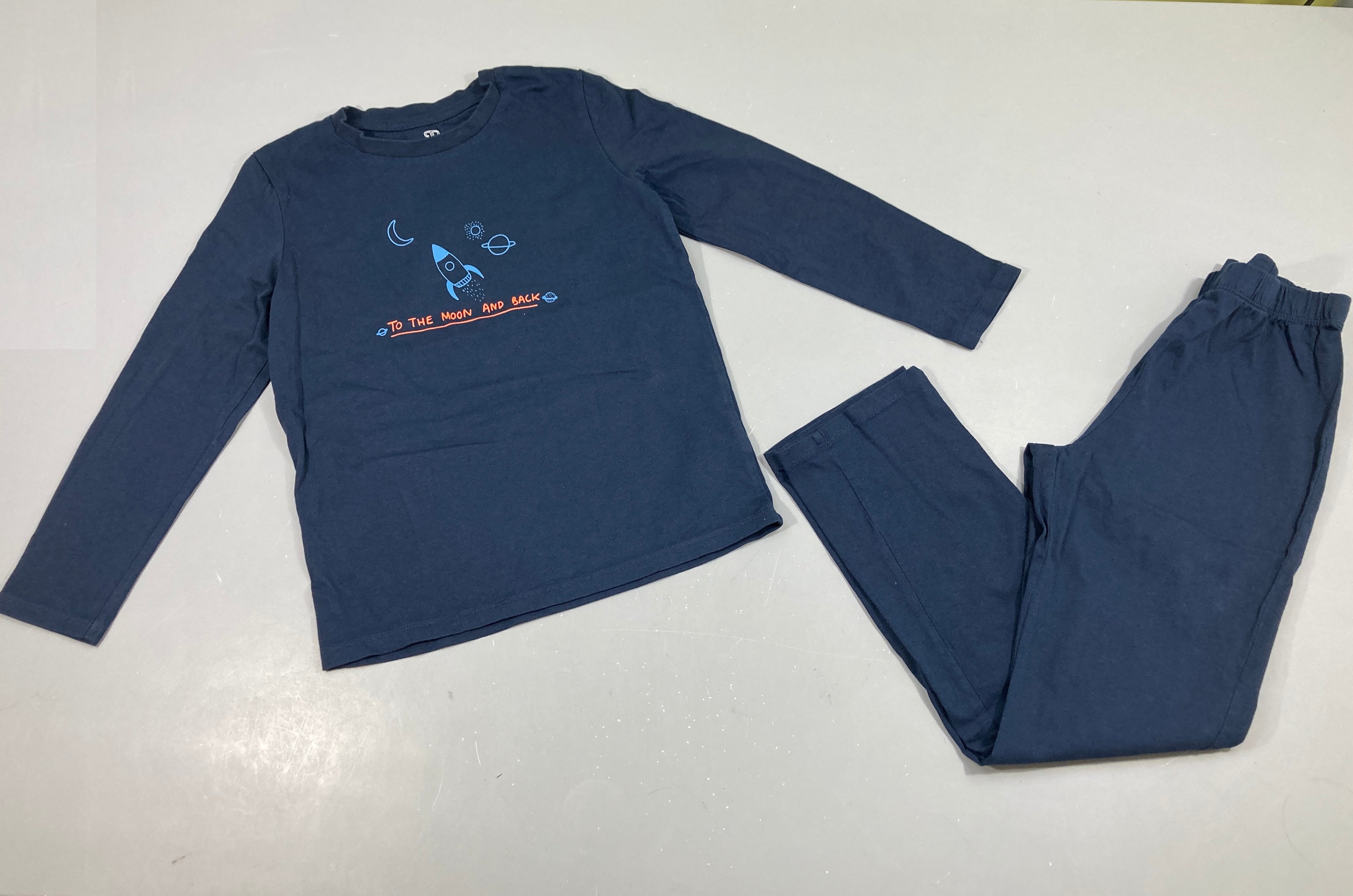 Pyjama 2pcs jersey bleu foncé fusée