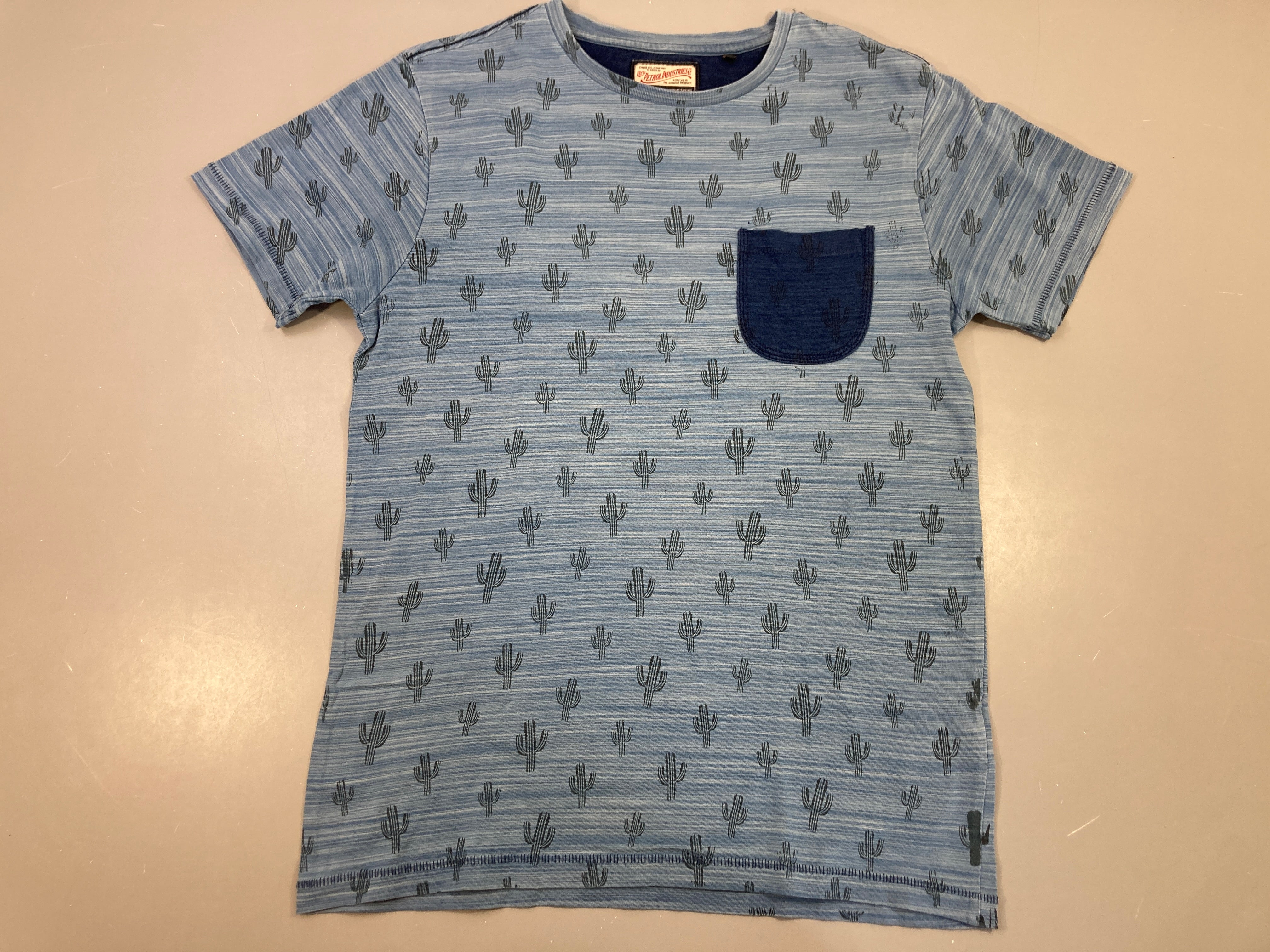 T-shirt m.c bleu poche Cactus
