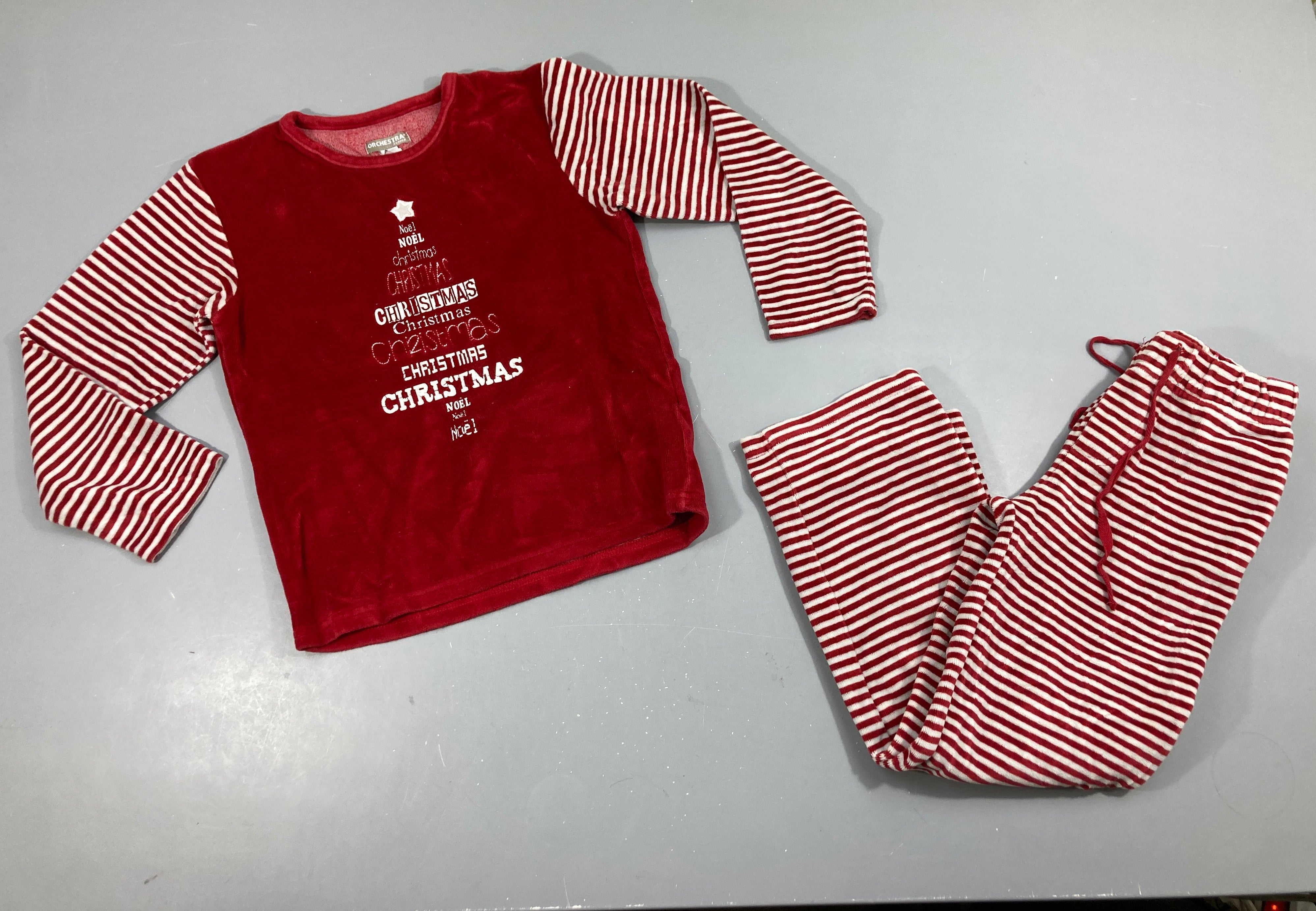 Pyjama 2pcs velours rouge Christmas