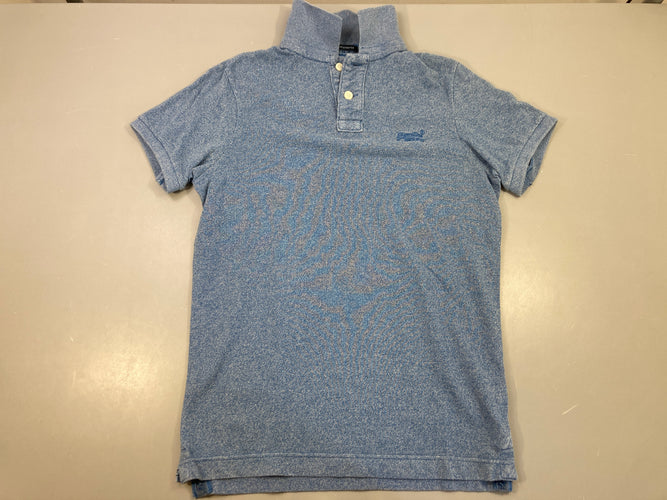 Polo m.c bleu texturé Medium, moins cher chez Petit Kiwi