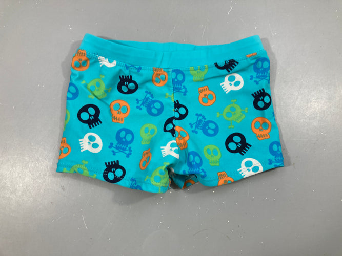 Maillot Boxer bleu têtes de mort, moins cher chez Petit Kiwi