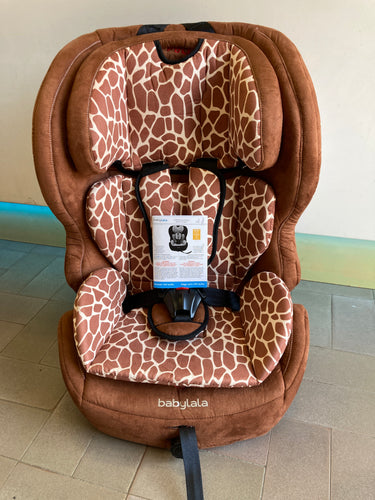 Etat neuf-Servi 1x-Siège auto 123 Isofix Tissu doux  en suède motifs Girafe 9-36kg Babylala, moins cher chez Petit Kiwi