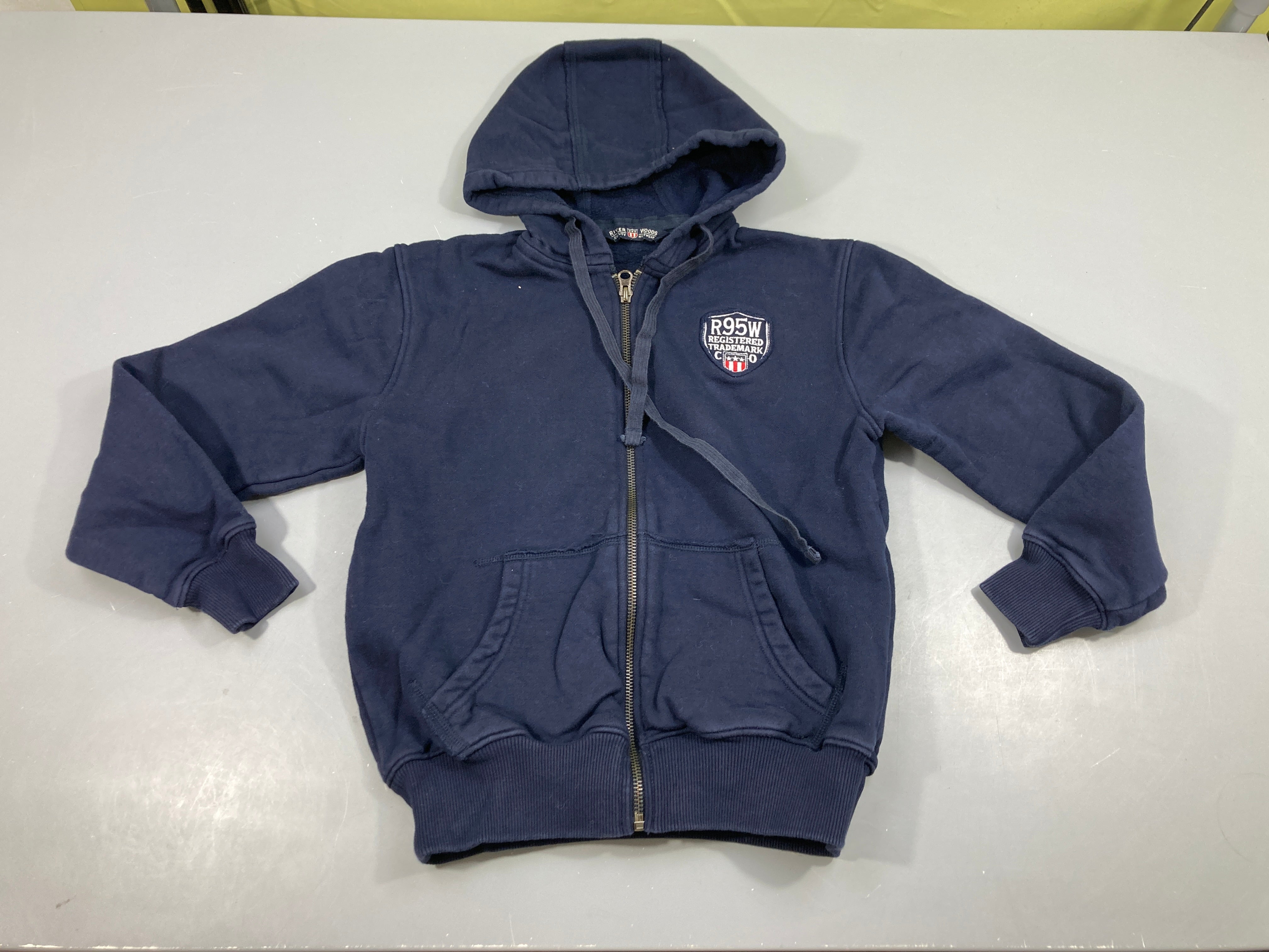 Sweat zippé à capuche bleu foncé R95W