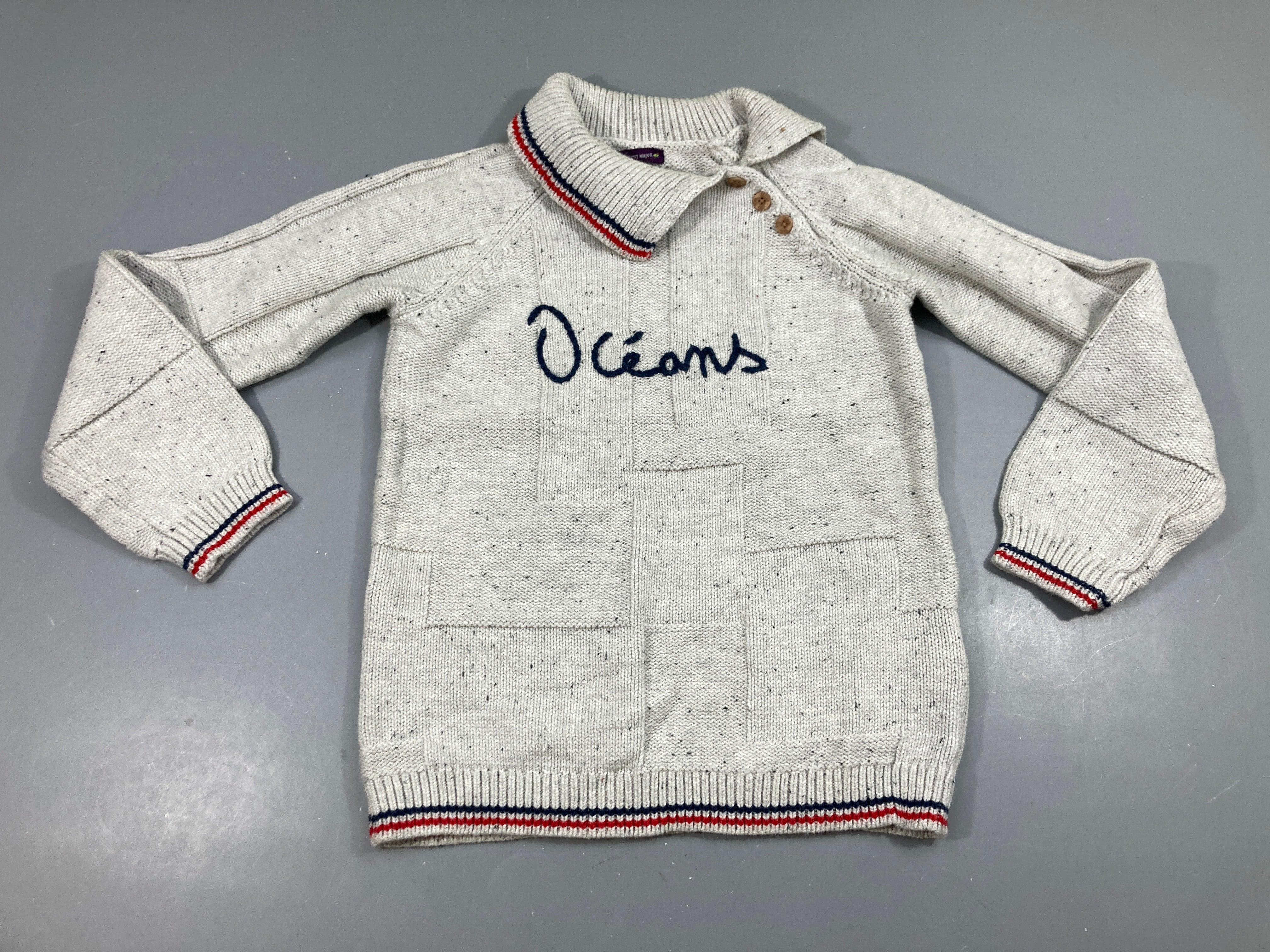 Pull gris chiné bleu Océan