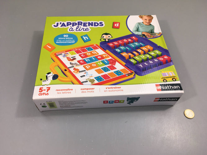 J'apprends à lire, 90 jetons lettres avec un système autocorrectif, 5-7 ans, moins cher chez Petit Kiwi