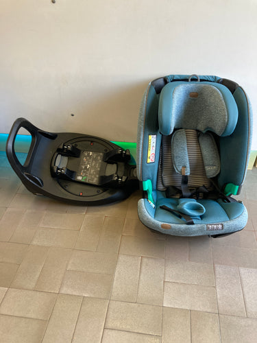 Siège auto évolutif Chicco Bi Seat i-Size Air Teal melange + Base 360° i-Size Légèrement bouloche fin assise., moins cher chez Petit Kiwi