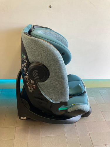 Siège auto évolutif Chicco Bi Seat i-Size Air Teal melange + Base 360° i-Size Légèrement bouloche fin assise., moins cher chez Petit Kiwi