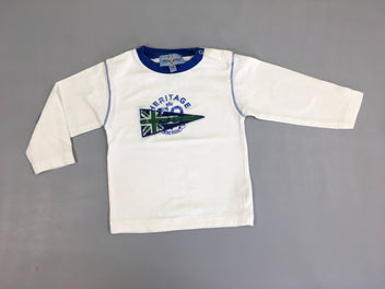 T-shirt m.l blanc drapeau Heritage