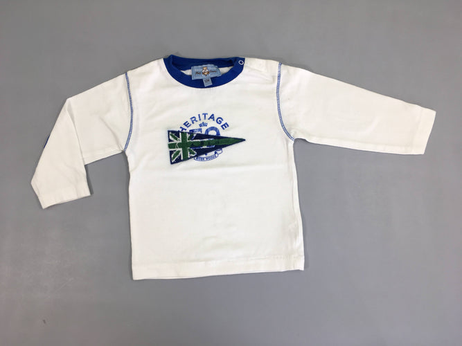 T-shirt m.l blanc drapeau Heritage, moins cher chez Petit Kiwi