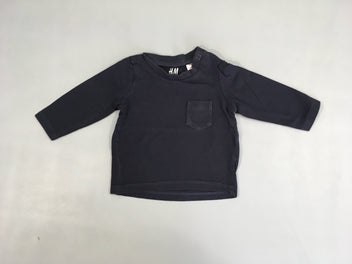 T-shirt m.l bleu marine poche