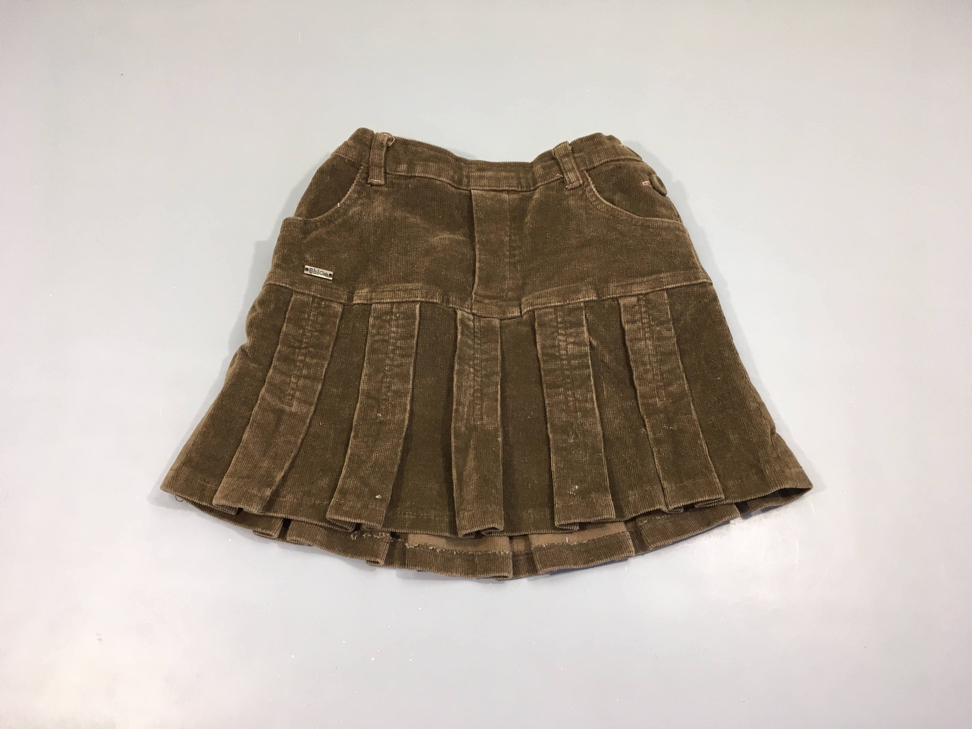 Jupe velours côtelé brun