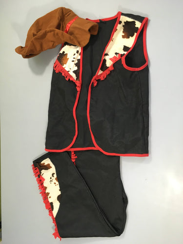 Déguisement cow boy noir/rouge vache + chapeau, moins cher chez Petit Kiwi