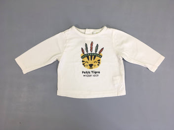 T-shirt m.l blanc cassé Petit Tigre