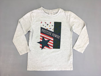 T-shirt m.l gris chiné Positive Power