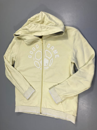 Sweat zippé à capuche jaune extra pâle Ballon, moins cher chez Petit Kiwi