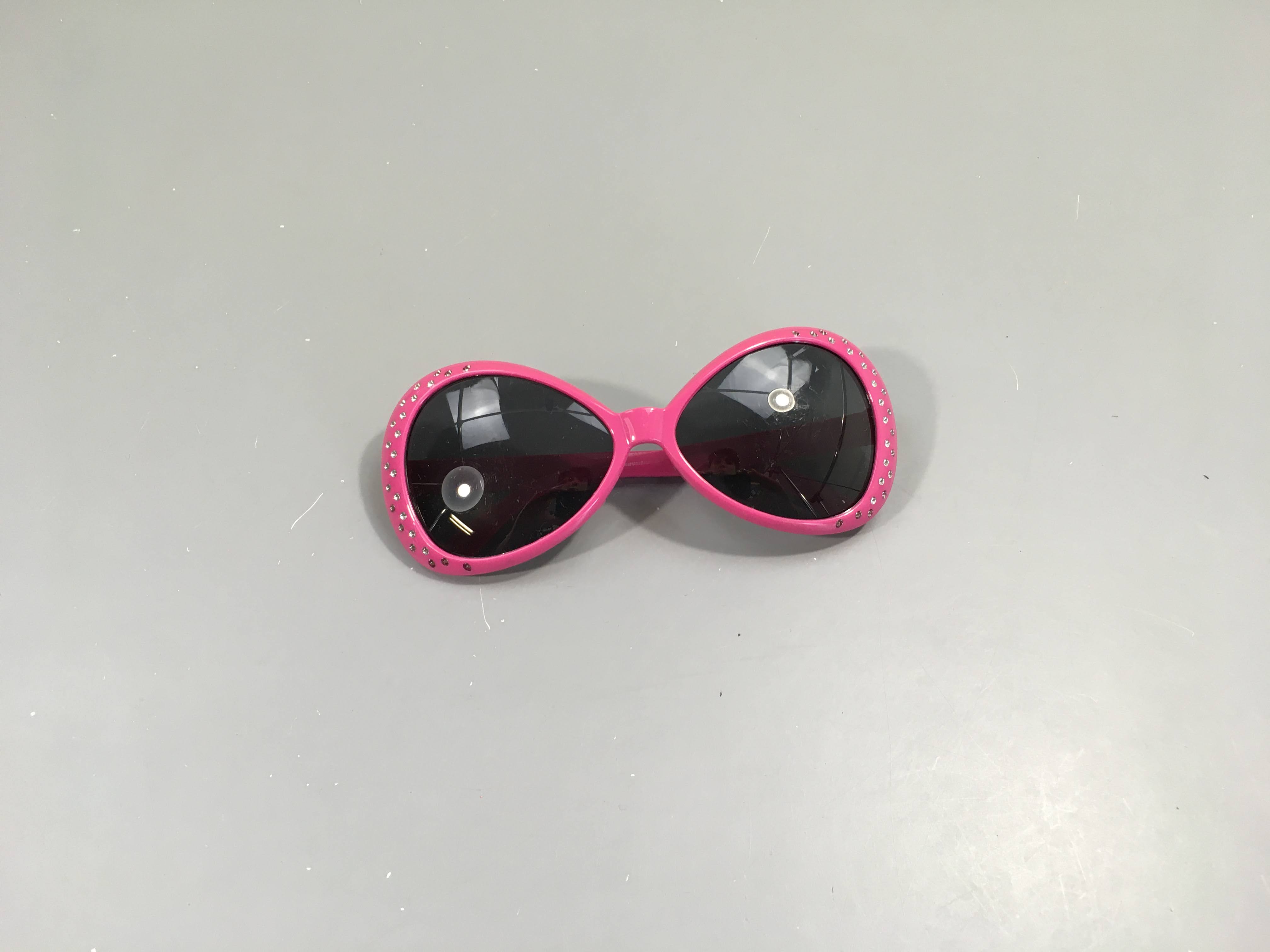 Déguisement lunettes rose strass