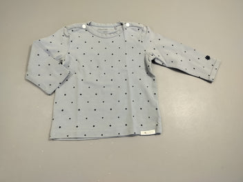 T-shirt m.l bleu clair, étoiles bleu marine 95% coton 5% élasthanne