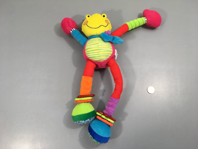 Peluche d'activités hippo mutlicolore, moins cher chez Petit Kiwi